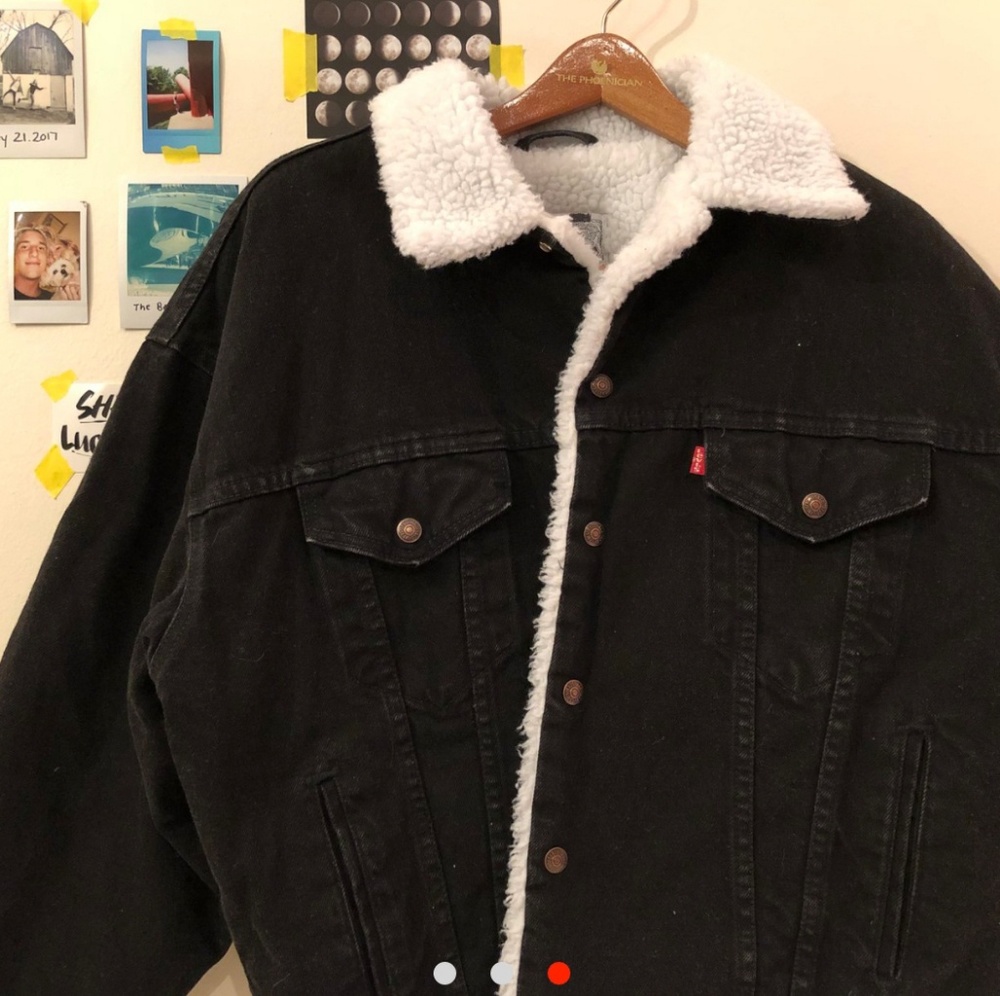 Vintage Levi's Sherpa Trucker Black Jacket